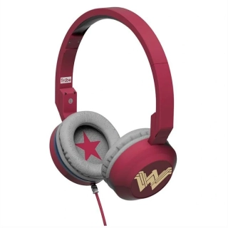 Tribe Pop on-ear káblové slúchadlá s mikrofónom – červené: 120 cm kábel