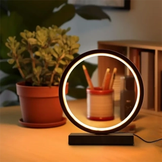 LED stolová lampa okrúhla