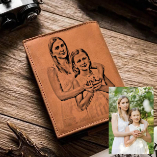 Peňaženka kožená pánska s gravírovaním vlastnej fotografie