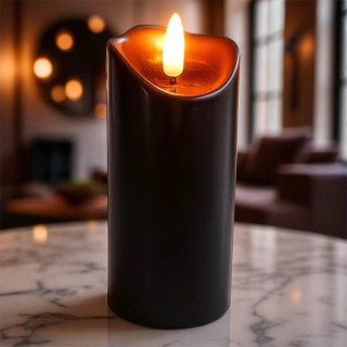 LED sviečka Cortina 12,5 cm čierna + batérie zdarma
