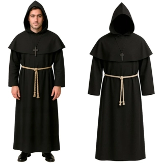 Kostým mnícha na Halloween L čierny