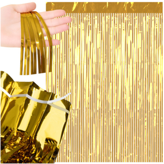 Zlatý party záves s trblietavým efektom 100 × 200 cm