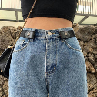 Čierny elastický opasok bez pracky 63-95cm