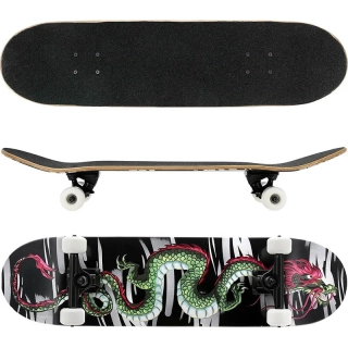 Dragon - Skateboard Cozytrix 80 × 20,3 cm – čierny grip, PU kolieska 54 mm: zeleno/čierny