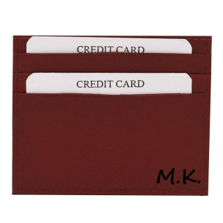Kožené puzdro na karty a vizitky CC323 Red s gravírovaním