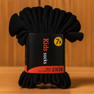Detské ponožky 7-pack - čierne, veľkosť 23-26