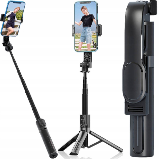 Kompaktný selfie držiak s funkciou statívu a Bluetooth ovládačom 90 cm