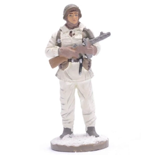 Zberateľská figúrka sovietskeho vojaka z obdobia druhej svetovej vojny v zimnom maskovaní 1:35