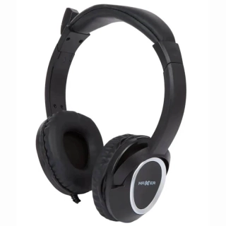 Slúchadlá s mikrofónom Maxter Stereo Headset – čierne, USB + 3,5 mm jack