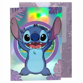 Pohľadnica gratulačná s obálkou A4 Stitch: Holografická
