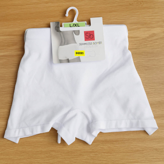 Dámske seamless boxerky Sensabelle – L/XL, biele, recyklovaný polyamid