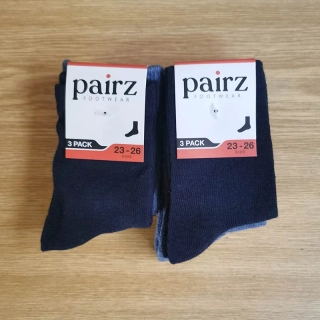 Detské ponožky Pairz Footwear 23–26 – 3-pack, tmavé farby