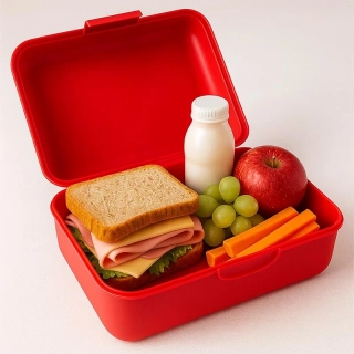 Box na desiatu 20 × 14 × 4,5 cm – červený