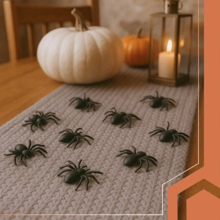 Halloweenska dekorácia Plastové pavúky 10 ks 3 × 3 cm