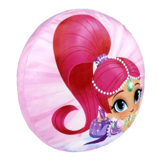 Dekoratívny detský vankúš Shimmer and Shine ružový – okrúhly, priemer 36 cm