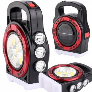 Solárna LED lampa s powerbankou 20 W červená