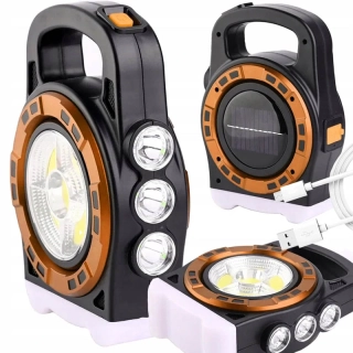 Solárna LED lampa s powerbankou 20 W zlatá