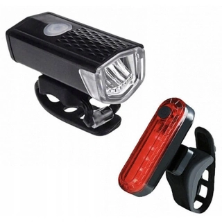 Súprava cyklistických LED svetiel USB predné + zadné