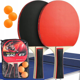 Sada na stolný tenis – 2 rakety, 3 loptičky a puzdro