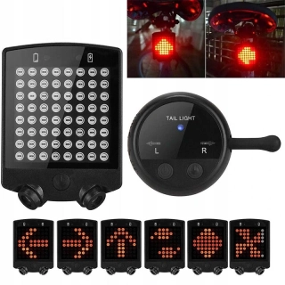 LED smerové svetlo na bicykel s diaľkovým ovládaním a laserovou projekciou