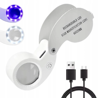 Vrecková lupa 60× LED UV