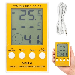 Digitálny teplomer s vlhkomerom a sondou DC105