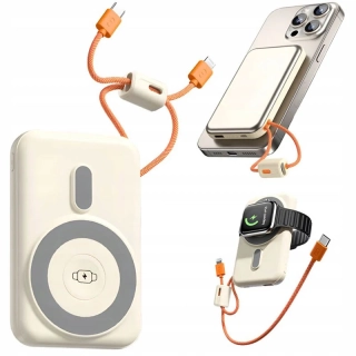 Powerbanka 10000 mAh s bezdrôtovým nabíjaním krémová