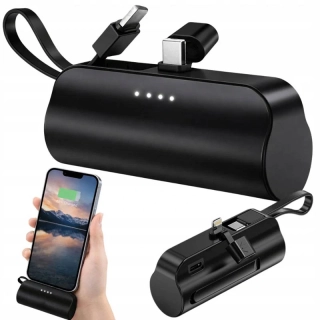 Powerbanka 5000 mAh s Lightning konektorom čierna