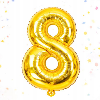 Fóliový balón číslo 8 zlatý 66 cm