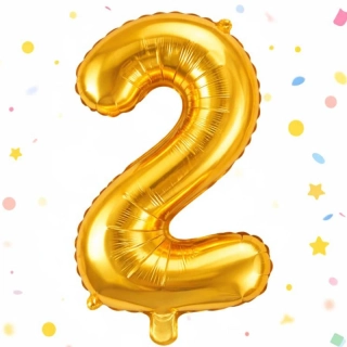 Fóliový balón číslo 2 zlatý 66 cm