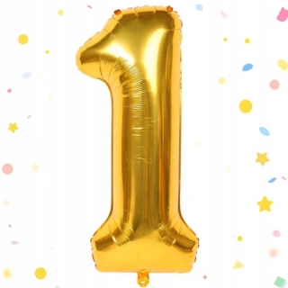 Fóliový balón číslo 1 zlatý 66 cm