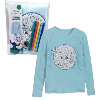 Detská mikina na vyfarbenie Stitch s fixkami