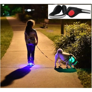 LED klip na topánky alebo ruku pre zvýšenie viditeľnosti – čierny