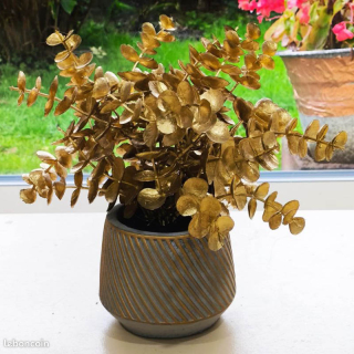 Dekoratívna rastlina v keramickom kvetináči – výška 25 cm: zlatý