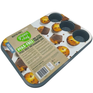 Plechová forma na muffiny 12 otvorov modrá