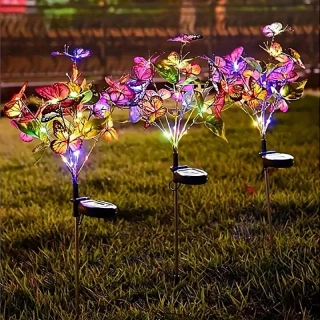 Solárna záhradná lampa Motýle 2ks