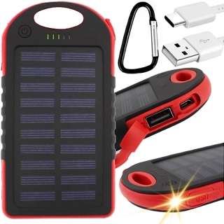 Solárna powerbanka 4000 mAh s LED svietidlom