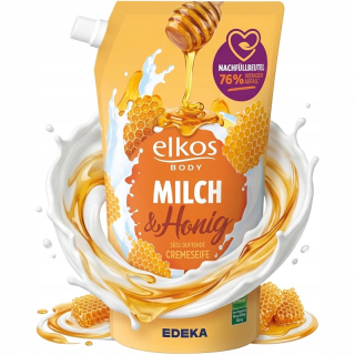 Elkos Milch & Honig krémové mydlo – náhradná náplň 1 l