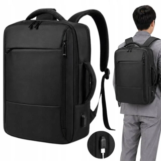 Biznis batoh na notebook USB čierny