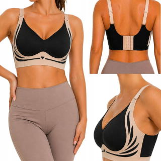 Dámska športová podprsenka push up M čierna