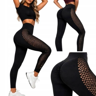 Dámske legíny push up s vysokým pásom S/M čierne