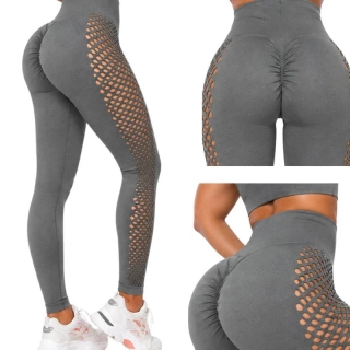 Dámske legíny push up s vysokým pásom M sivé
