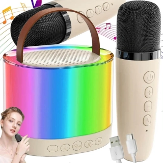 Karaoke set s 2 bezdrôtovými mikrofónmi a RGB reproduktorom