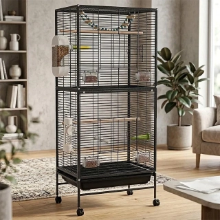 Vtáčia klietka NUXIE® pre papagáje s kolieskami 128 cm