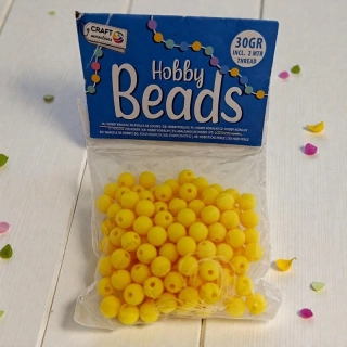 Žlté hobby korálky okrúhle 30 g