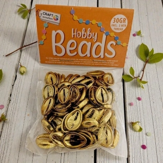 Zlaté hobby mušle korálky 30 g