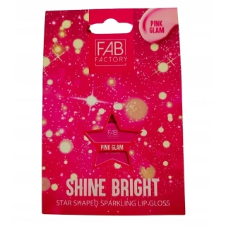 FAB FACTORY Shine Bright Star Shaped Sparkling Lip Gloss Pink Glam