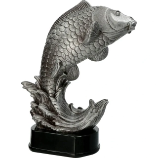 Kapor - Víťazná trofej pre rybára na mramorovom podstavci s vlastným textom: 30 cm