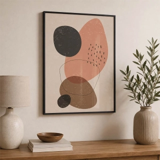Moderný abstraktný obraz v čiernom ráme 38 × 50 cm