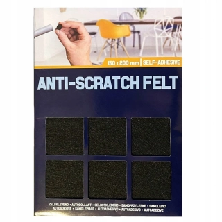 Samolepiace filcové podložky proti poškriabaniu – čierne 150 × 200 mm